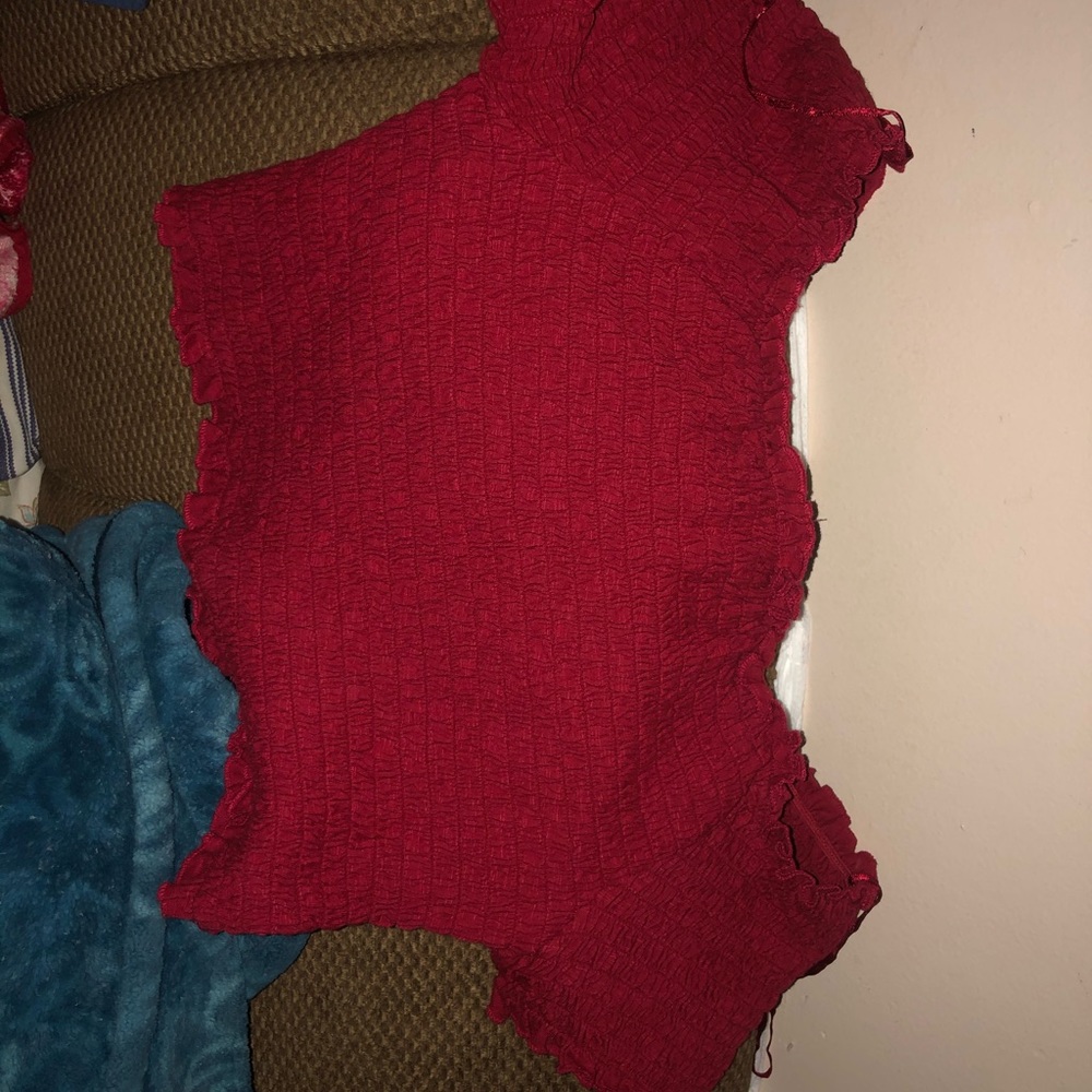 Red Criss Cross designed top